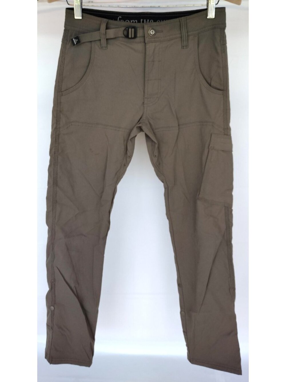 prAna Straight Fit Belted Cargo Roll Cuff Hiking Pants Brown 30 x 32